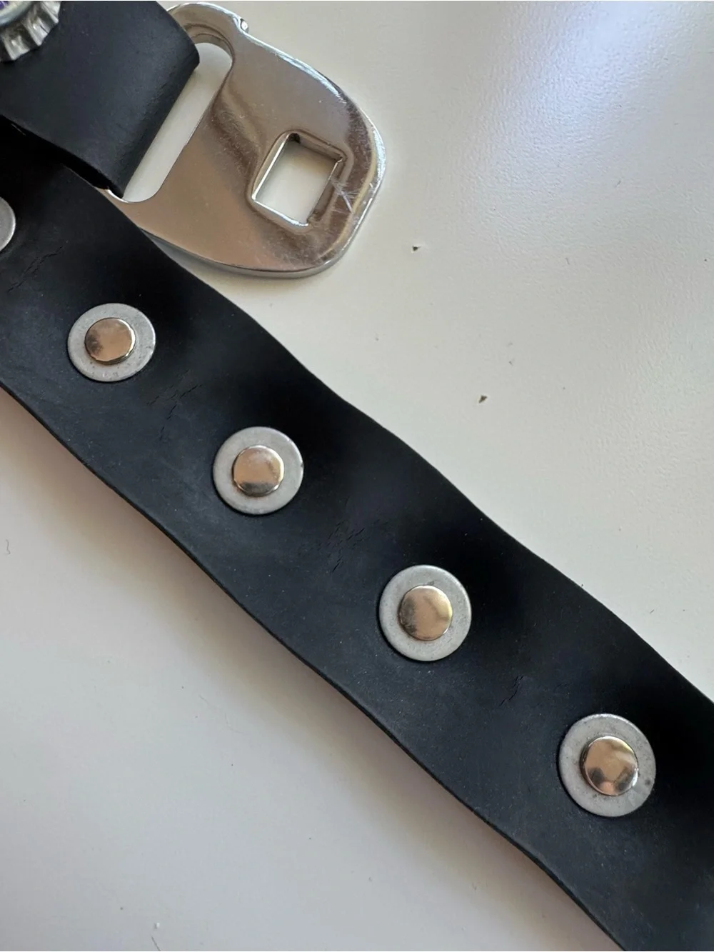 Vintage Y2K LittlEarth Black Seatbelt Belt with Soda Pop Caps Womens 28” S